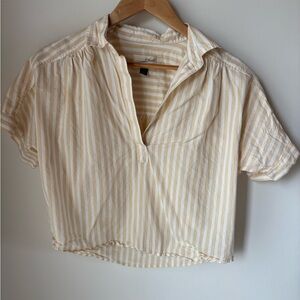 Universal Thread Beige and White Striped Top